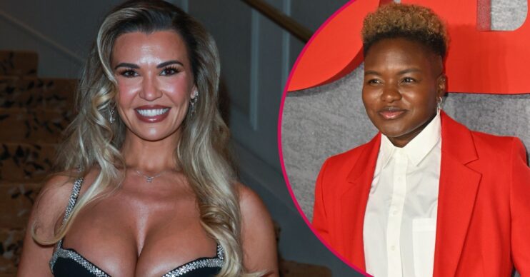 Christine McGuinness in a black dress / Nicola Adams in a red suit