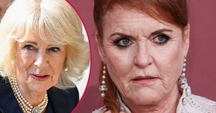 Queen Camilla and Sarah Ferguson, Fergie frowning
