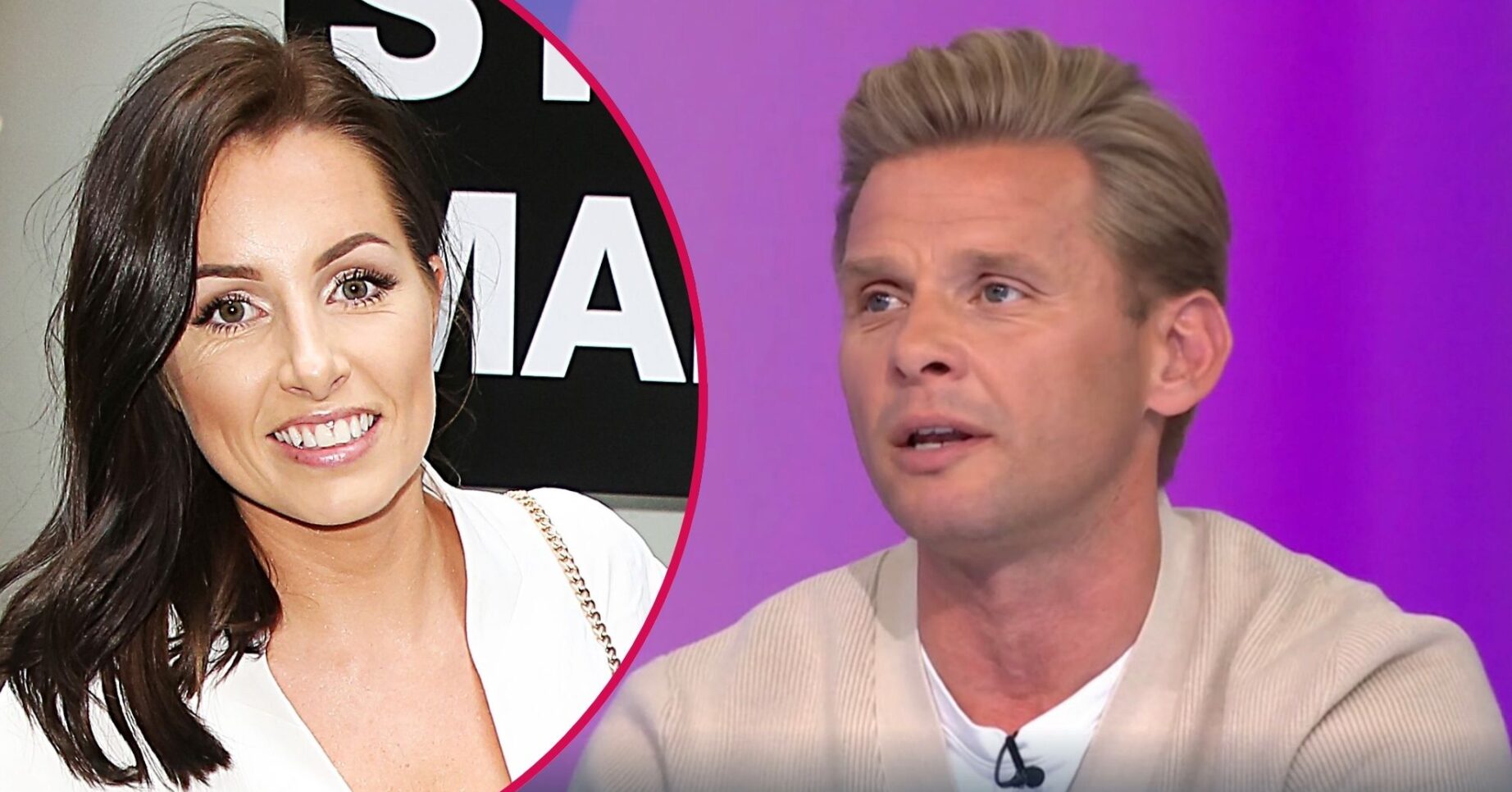 Kate Dwyer smiling / Jeff Brazier on Loose Men