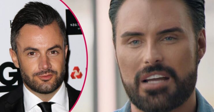 Dan Neal on the red carpet / Rylan Clark on The Assembly