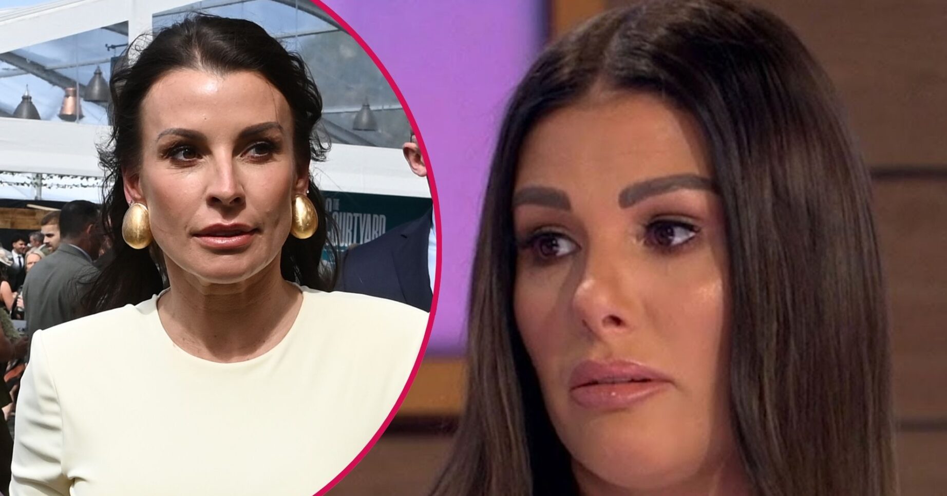 Coleen Rooney looking to the side / Rebekah Vardy on Loose Women
