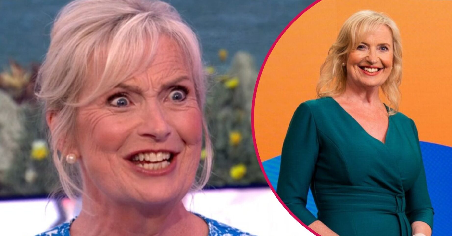 Carol Kirkwood looking serious