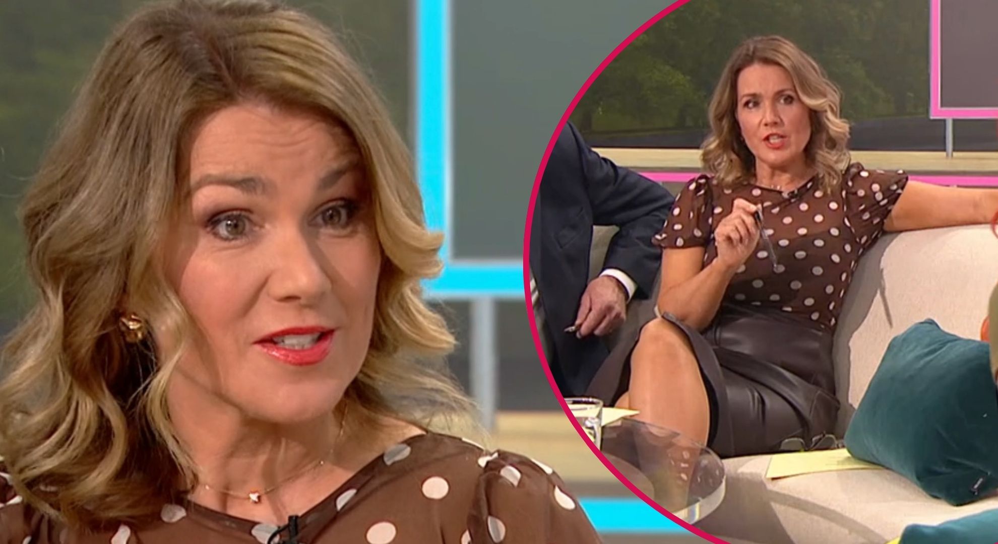 Susanna Reid sends GMB fans wild in daring sheer blouse and leather skirt