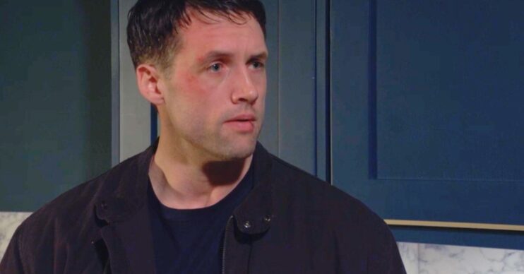 Mark looking cross in EastEnders