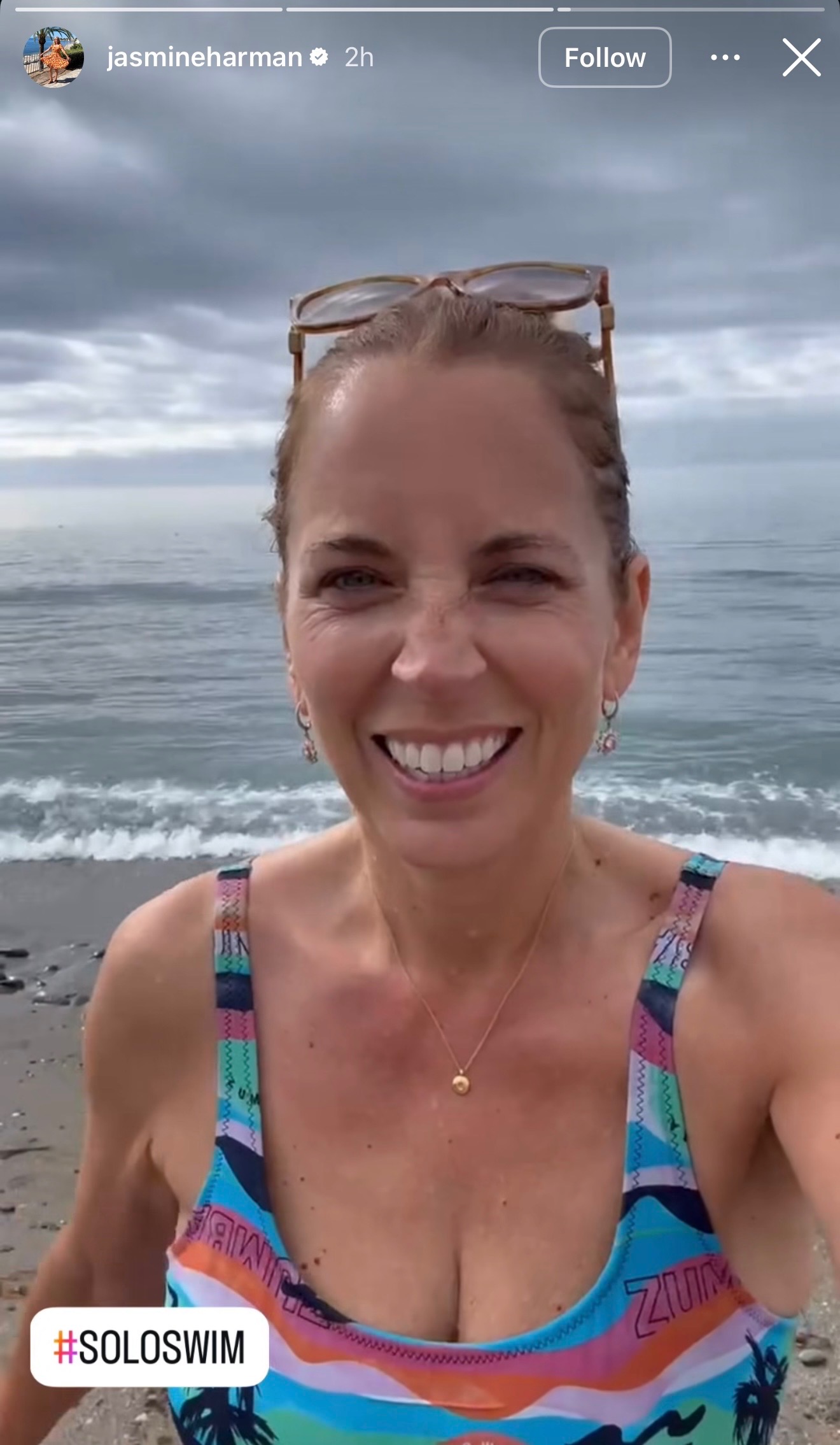 Jasmine Harman in the sea
