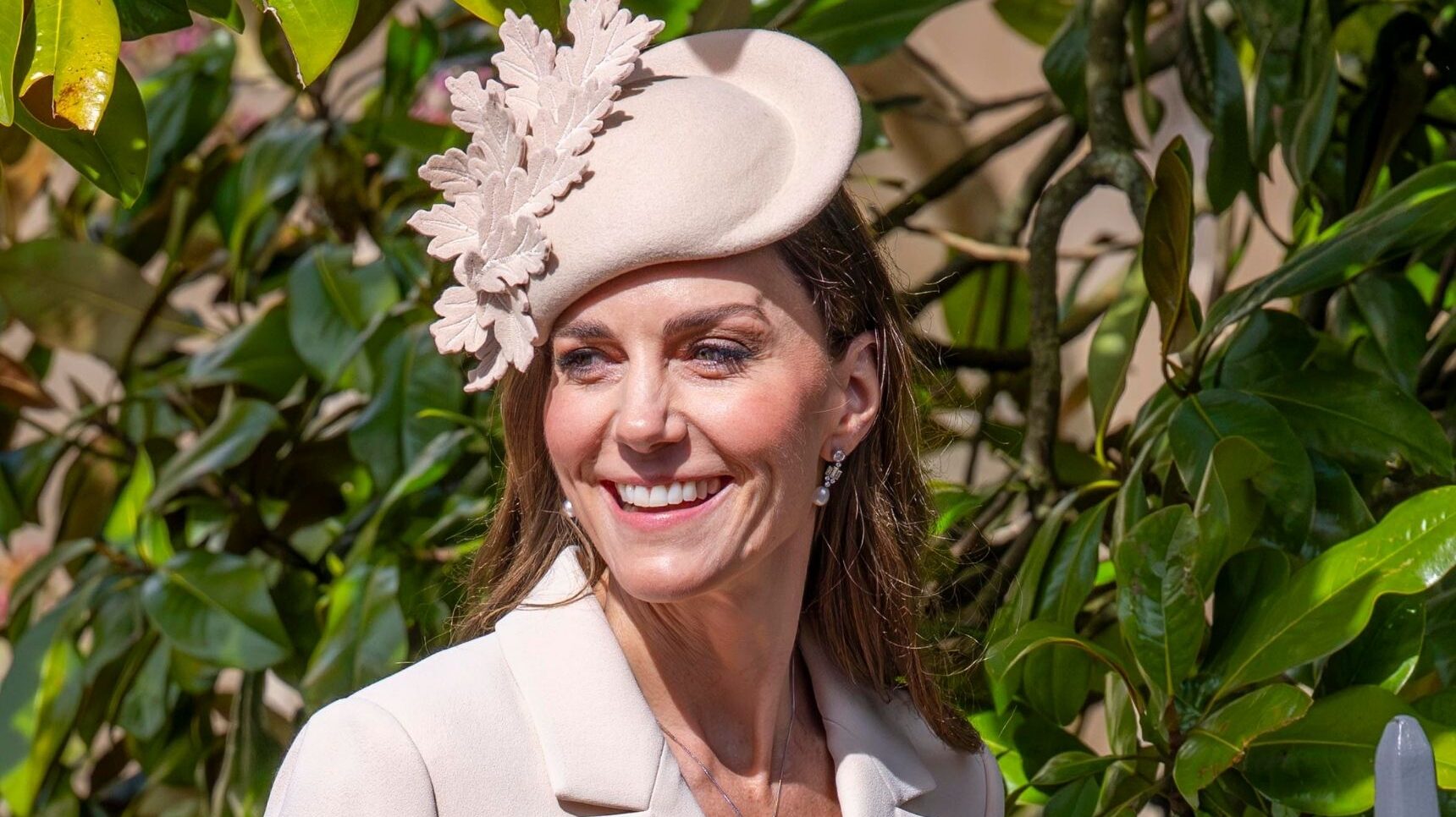 Kate Middleton smiling during Easter service