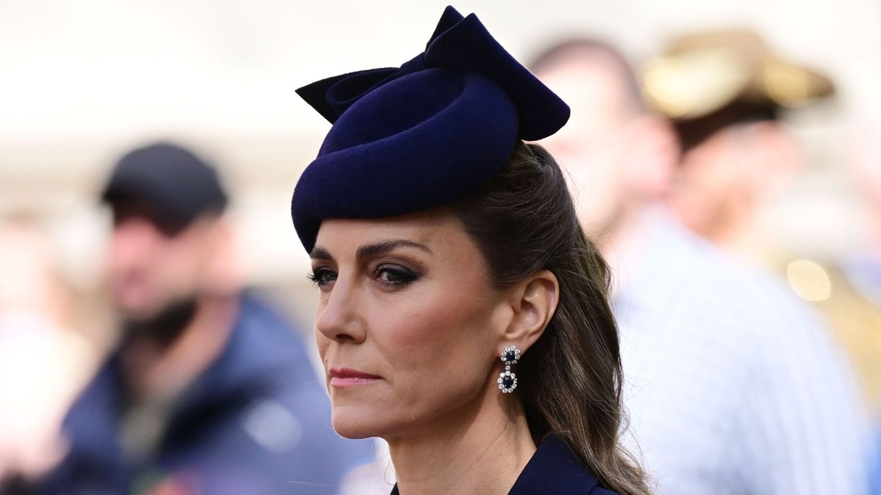 Princess Catherine with a serious expression