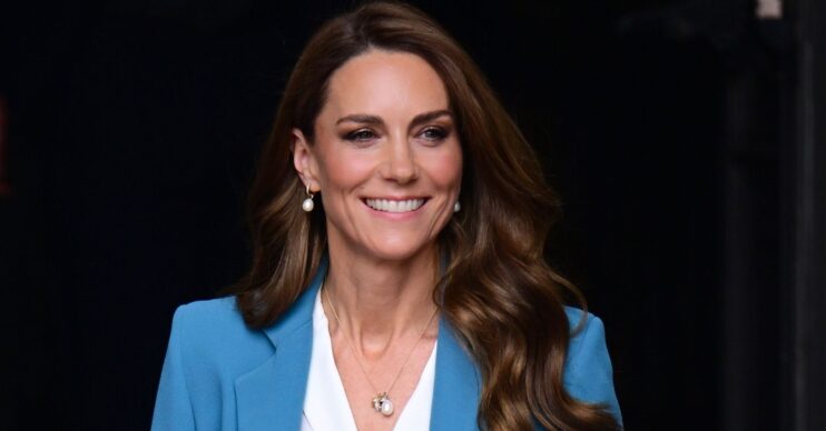 Kate Middleton in blue suit in Italy