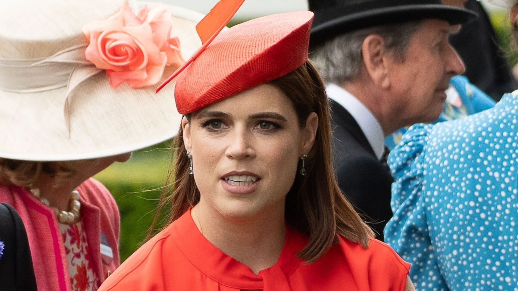 Princess Eugenie in red outfit for the races
