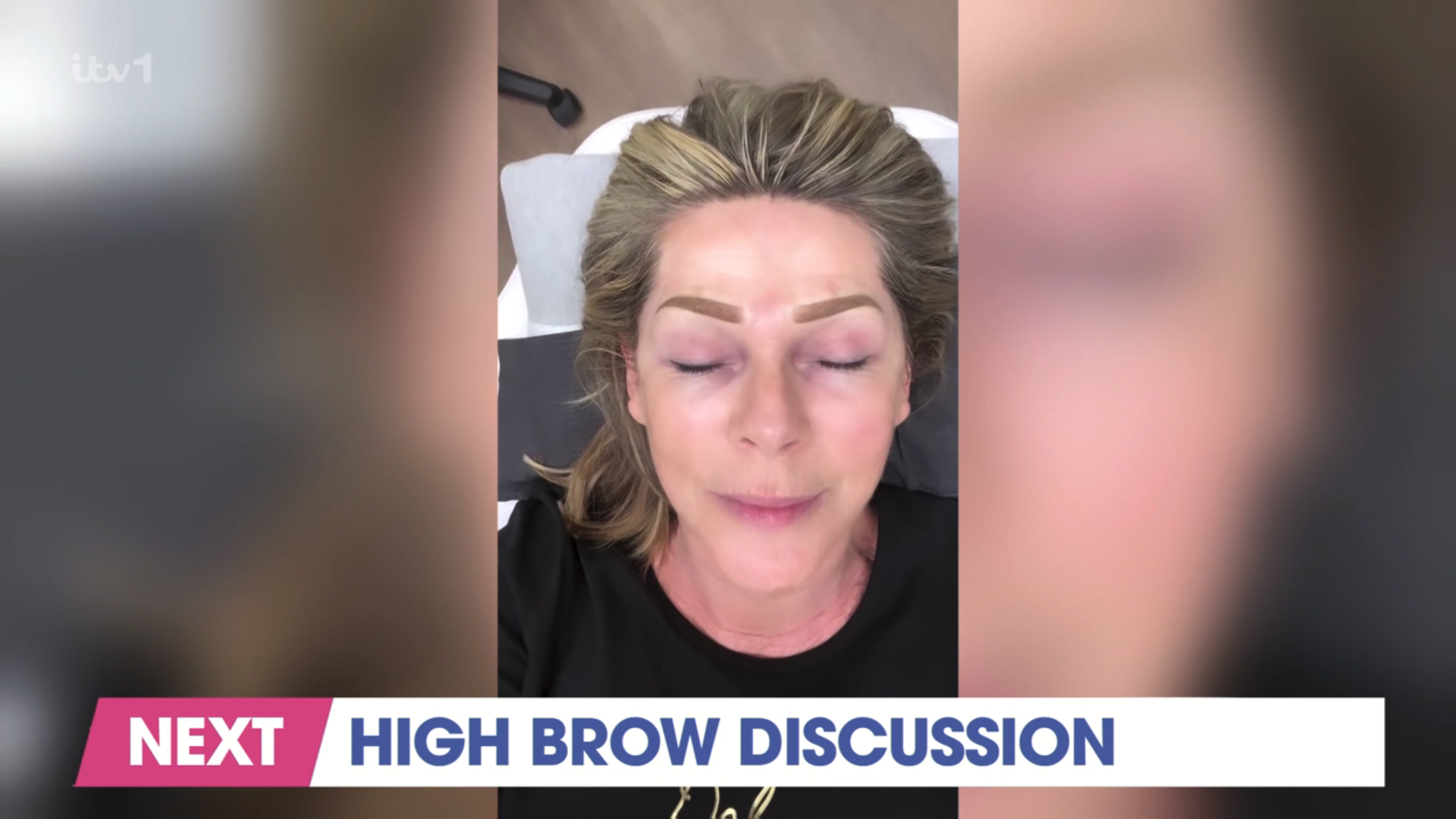 Ruth Langsford having her eyebrows tattooed