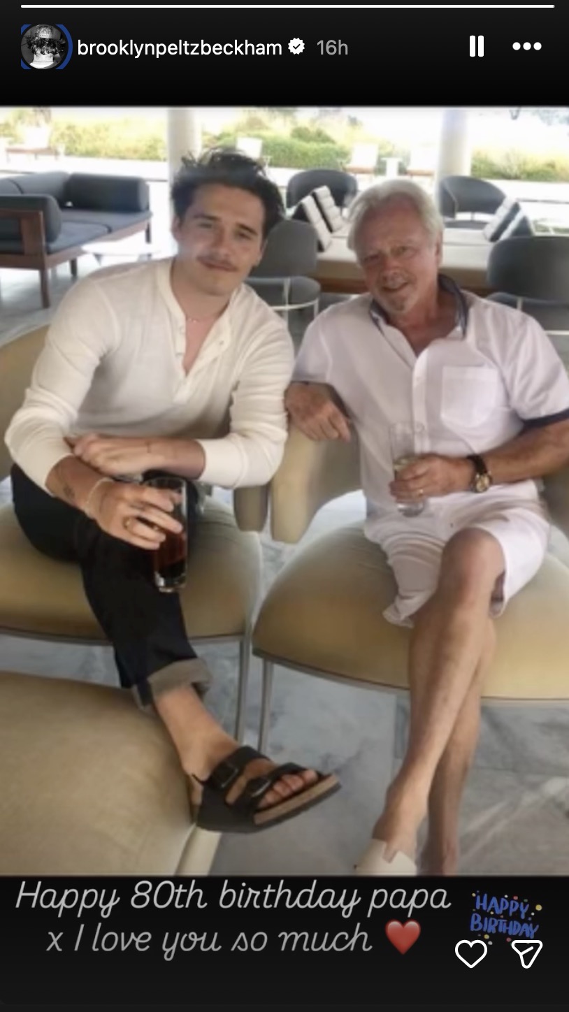 Brooklyn Beckham Instagram Story with granddad 