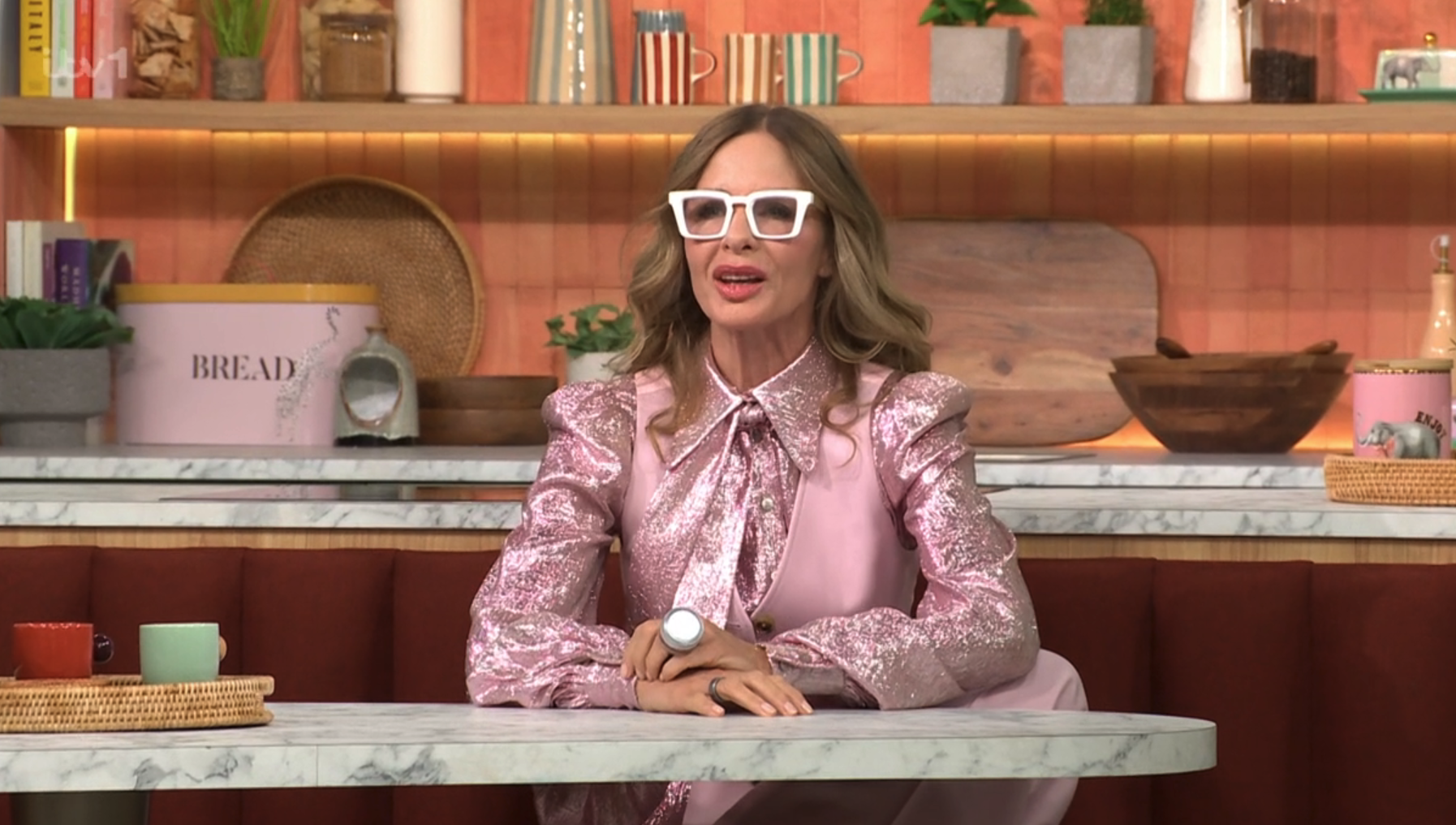Trinny Woodall on This Morning in funky glasses