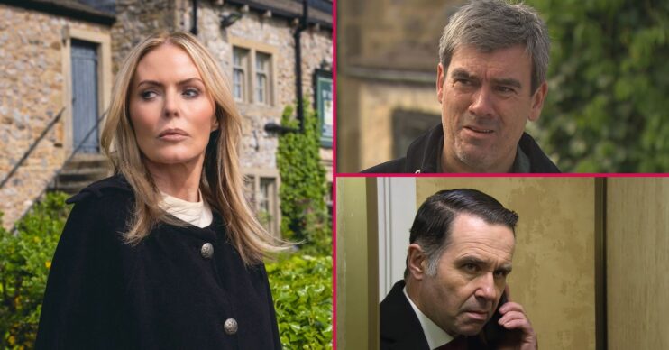 Sadie, Cain and Graham in Emmerdale trio pic (Credit: ITV)