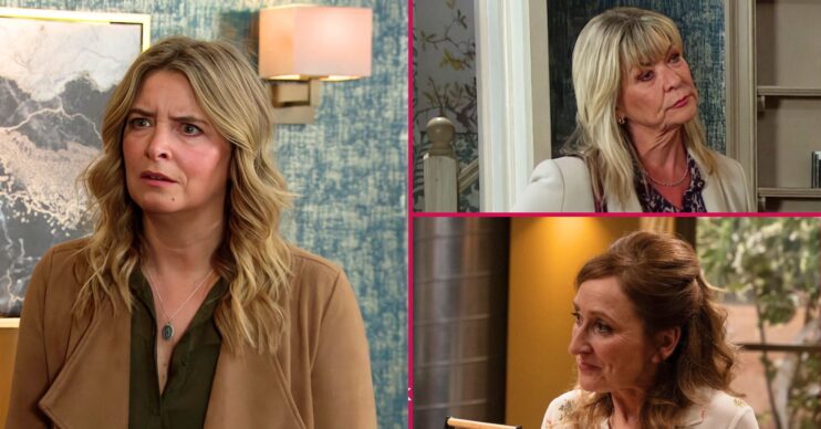 Charity, Kim and Laurel in Emmerdale spoilers (Credit: ITV)