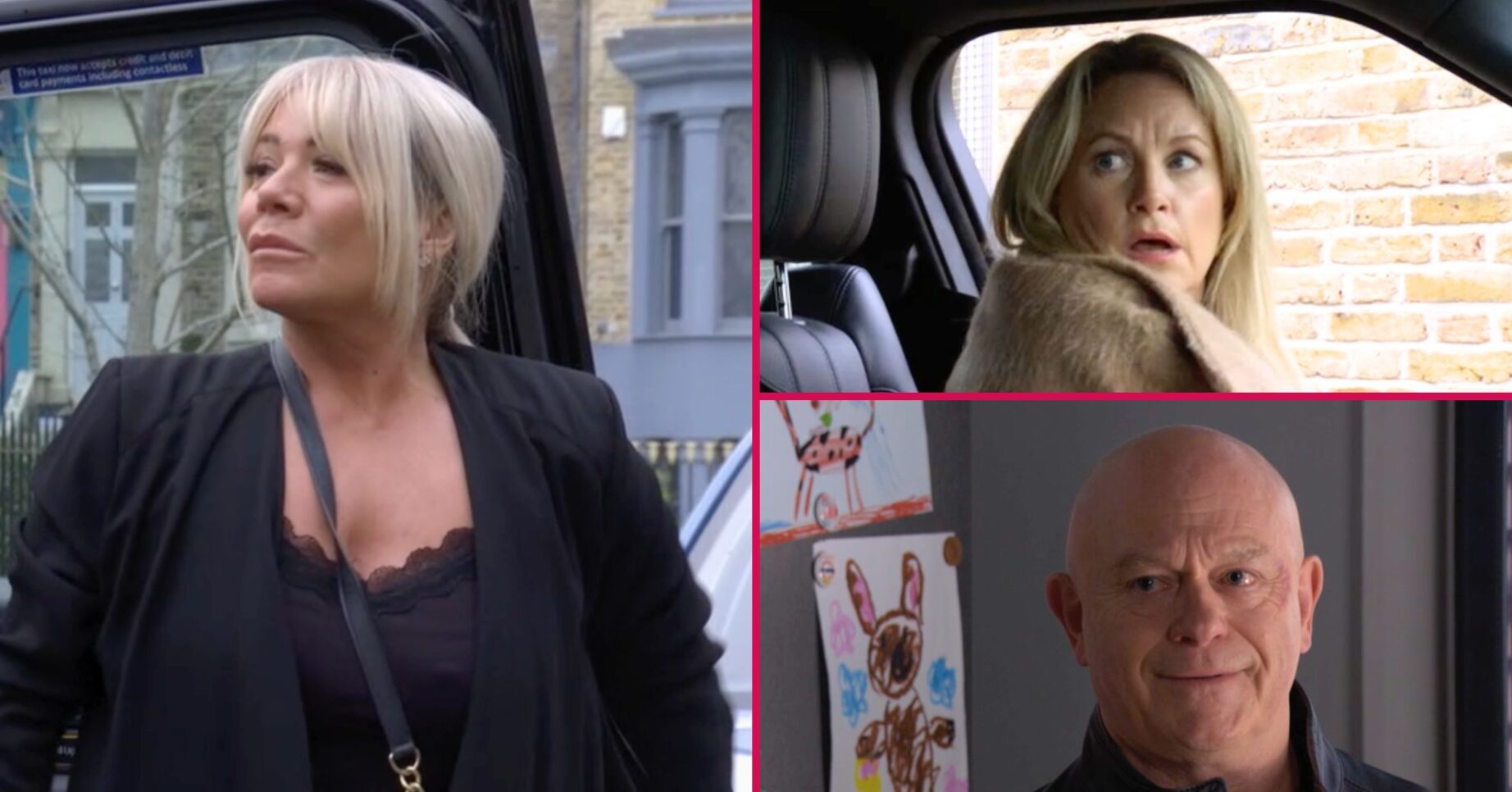 Grant, Sam and Sharon in EastEnders (Credit: BBC)