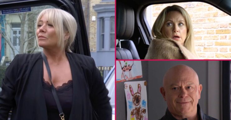 Grant, Sam and Sharon in EastEnders (Credit: BBC)