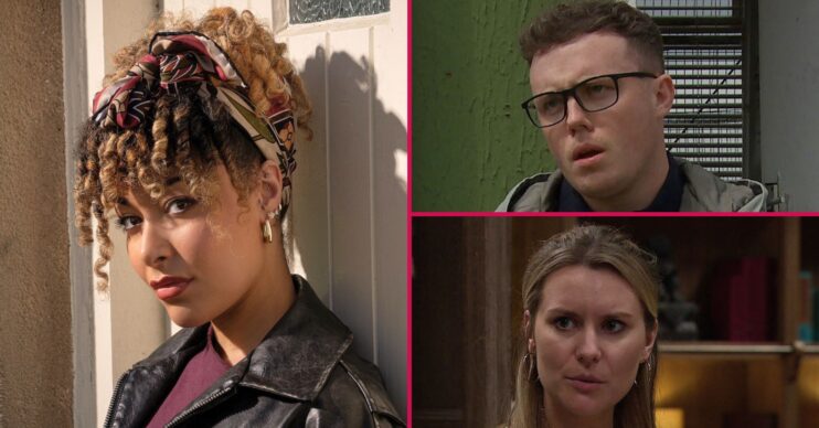 Serena Sugden, Vinny Dingle and Dawn Fletcher in Emmerdale (Credit: ITV)