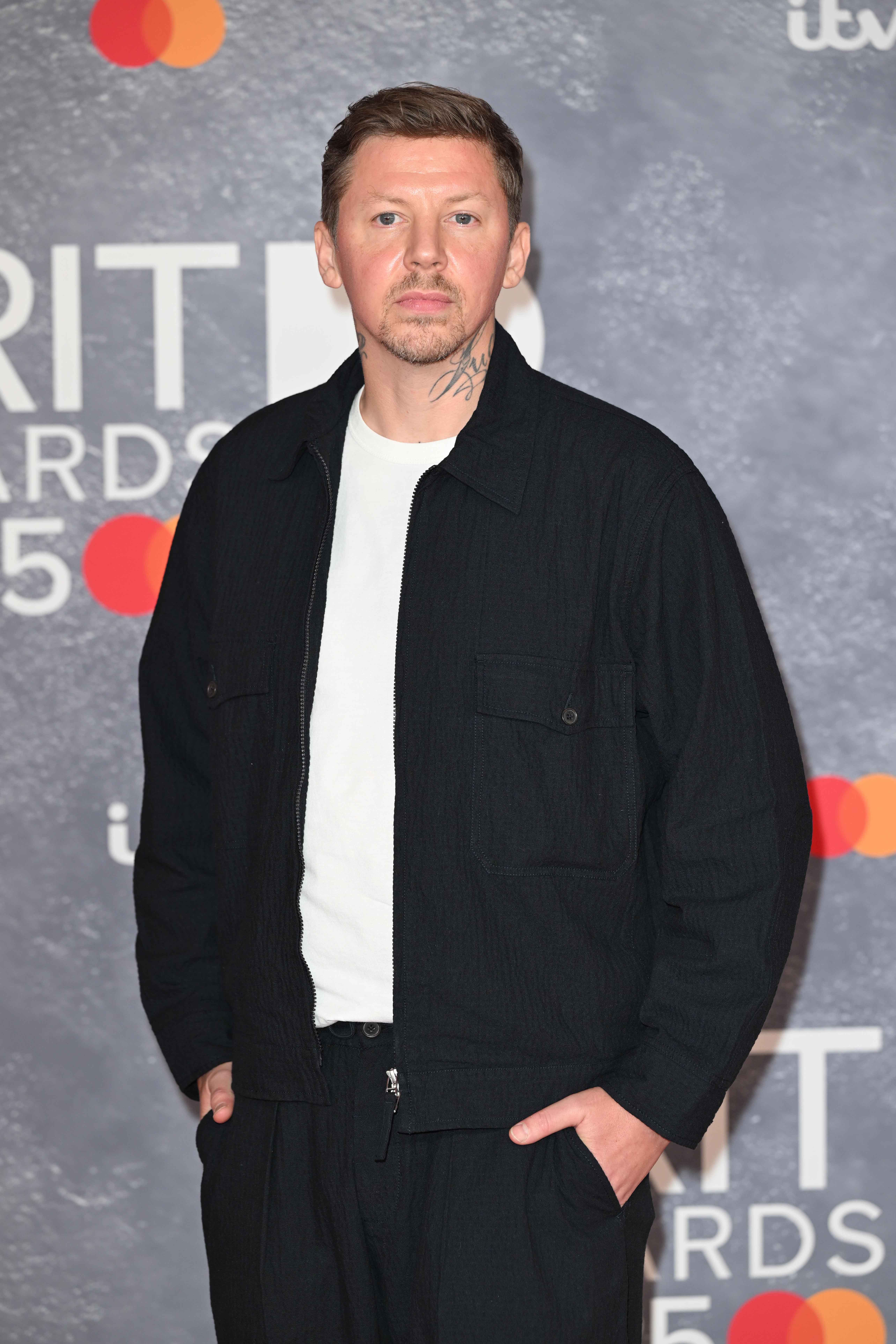 Professor Green on the red carpet 
