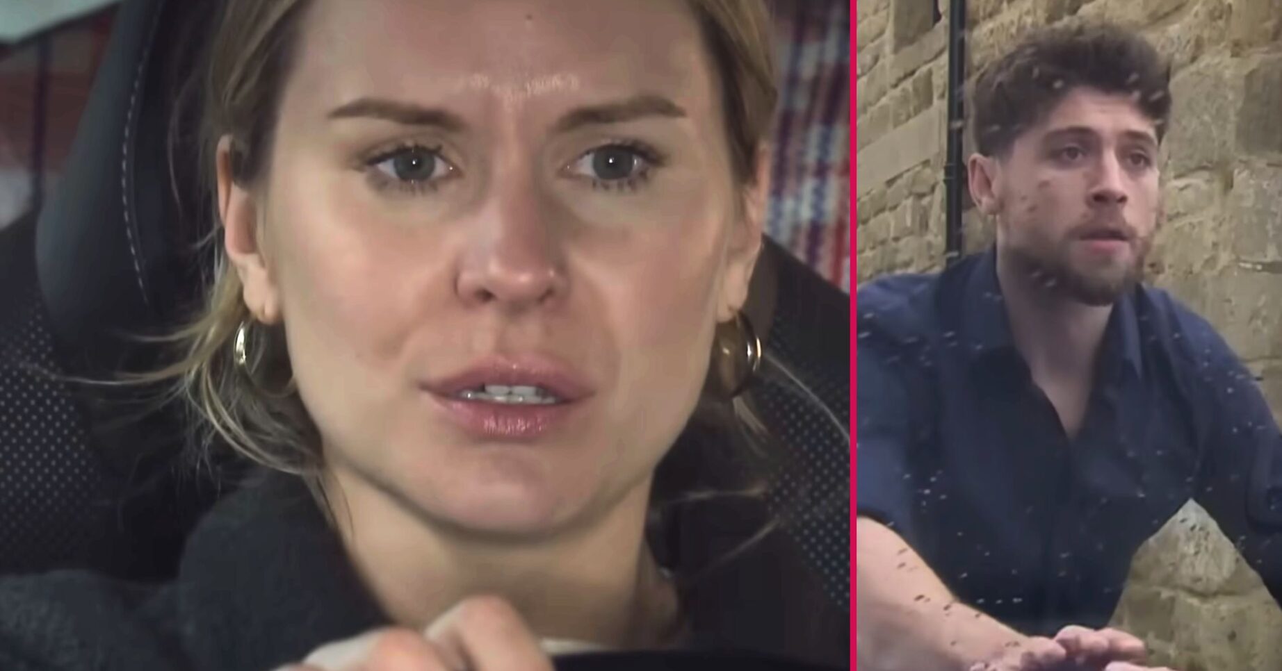 Dawn and Joe in Emmerdale split pic (Credit: ITV)