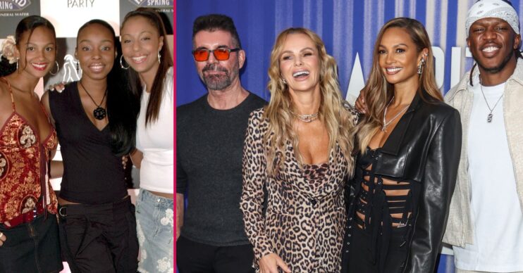 Mis-Teeq smiling/Simon Cowell, Amanda Holden, Alesha Dixon and KSI on the red carpet
