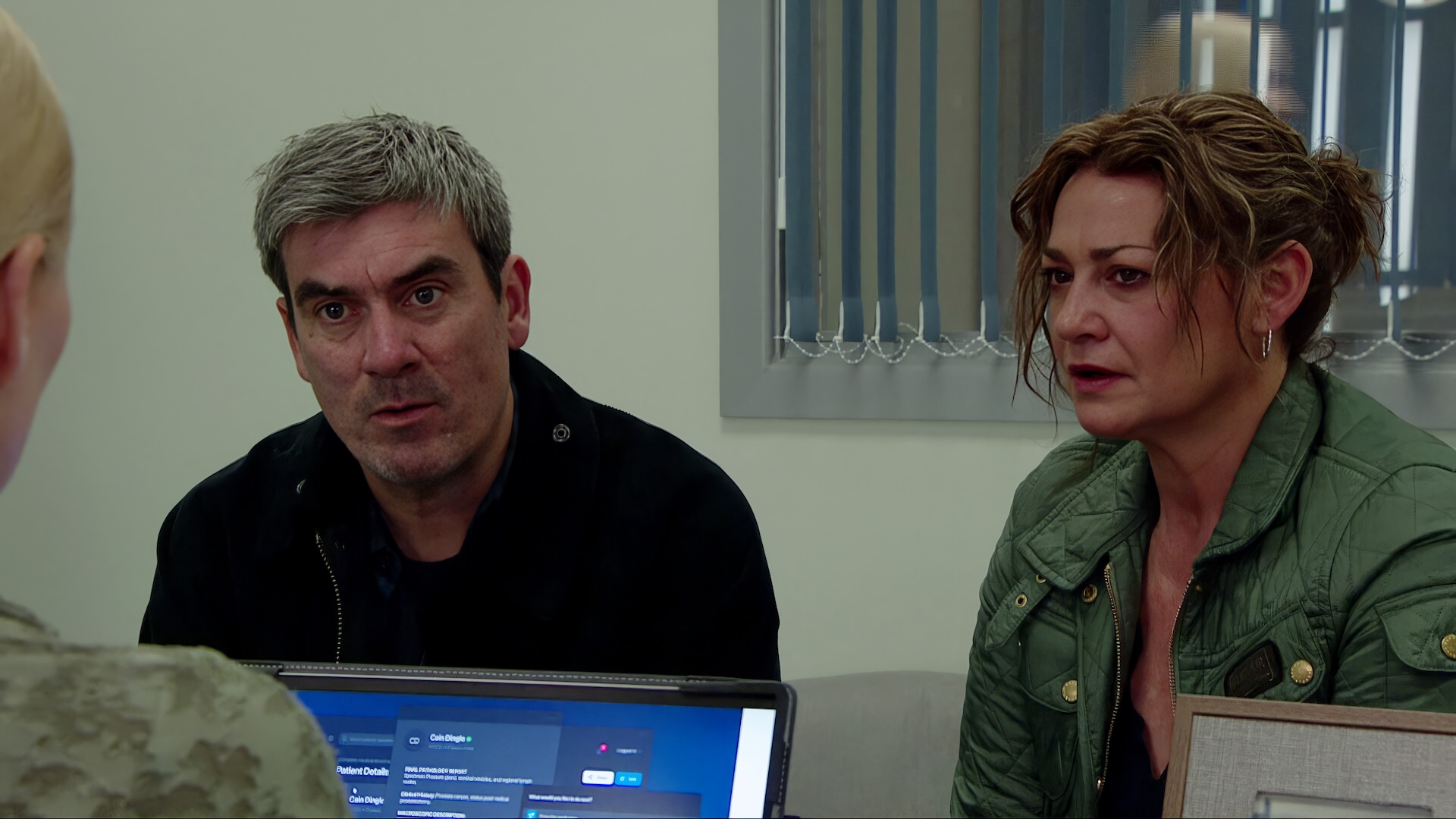 Cain and Moira look worried at his appointment in Emmerdale spoilers
