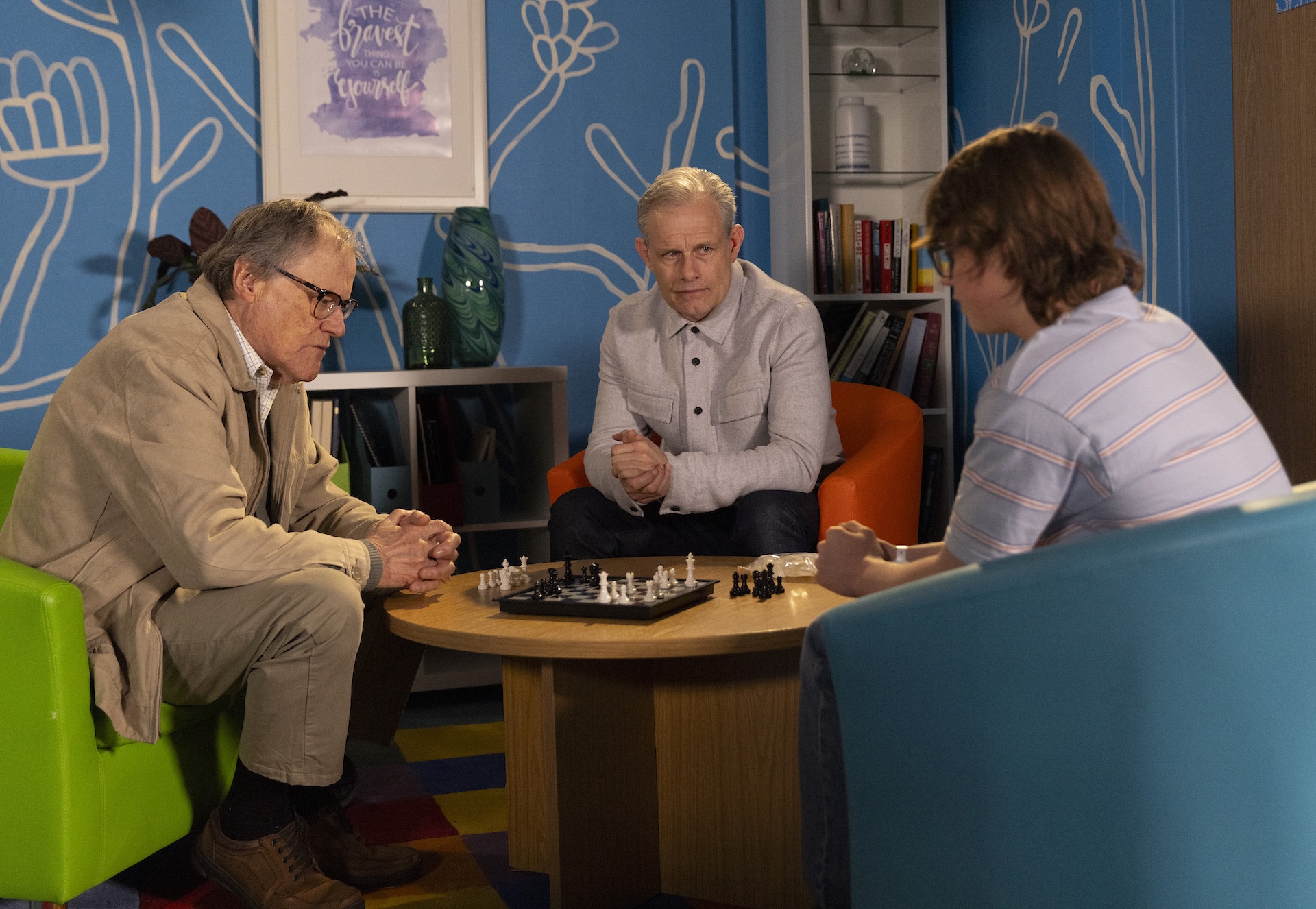 Roy, Nick and Sam playing chess