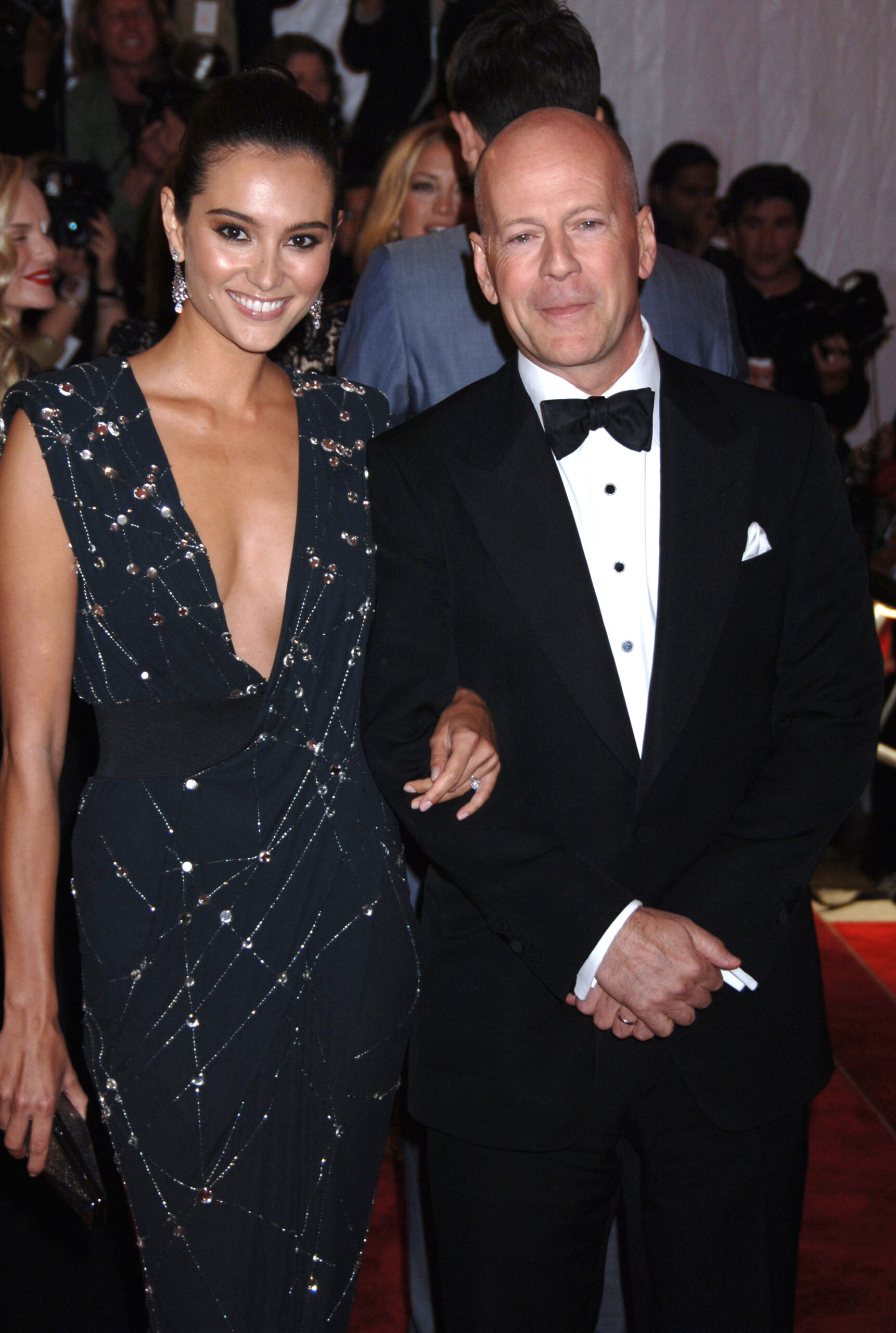 Emma Heming Willis and Bruce Willis on the red carpet