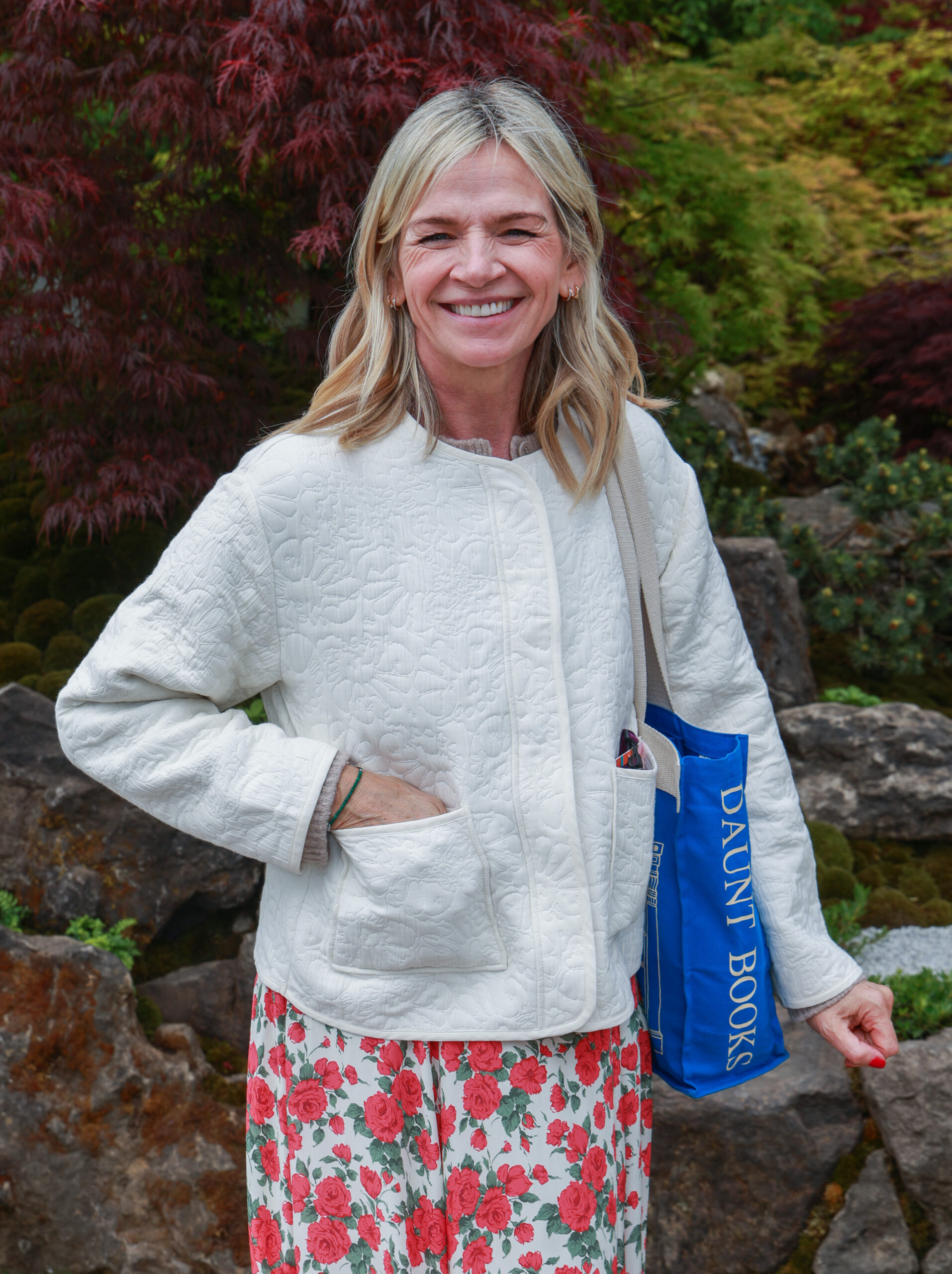 Zoe Ball smiling at Chelsea Flower Show