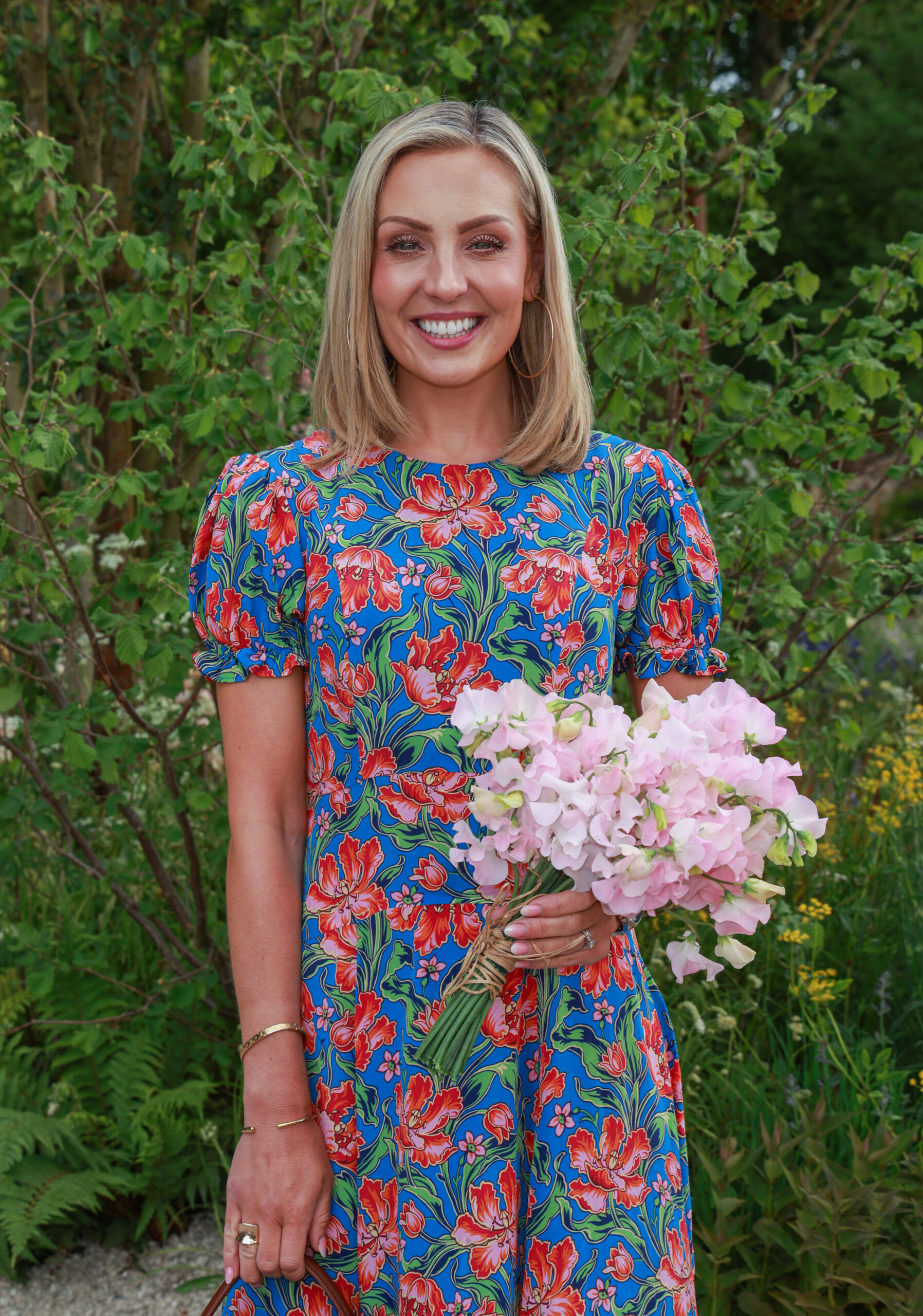 Amy Dowden smiling at Chelsea Flower Show