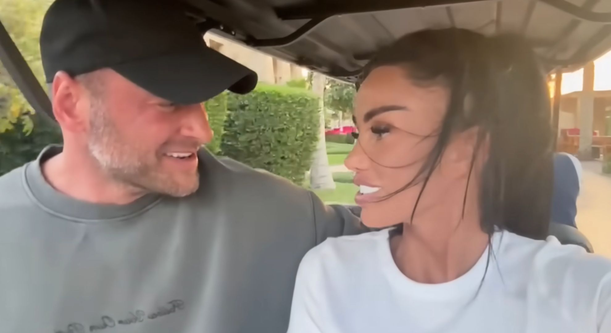 Lee Andrews and Katie Price looking at each other