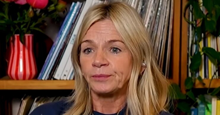 Zoe Ball frowning