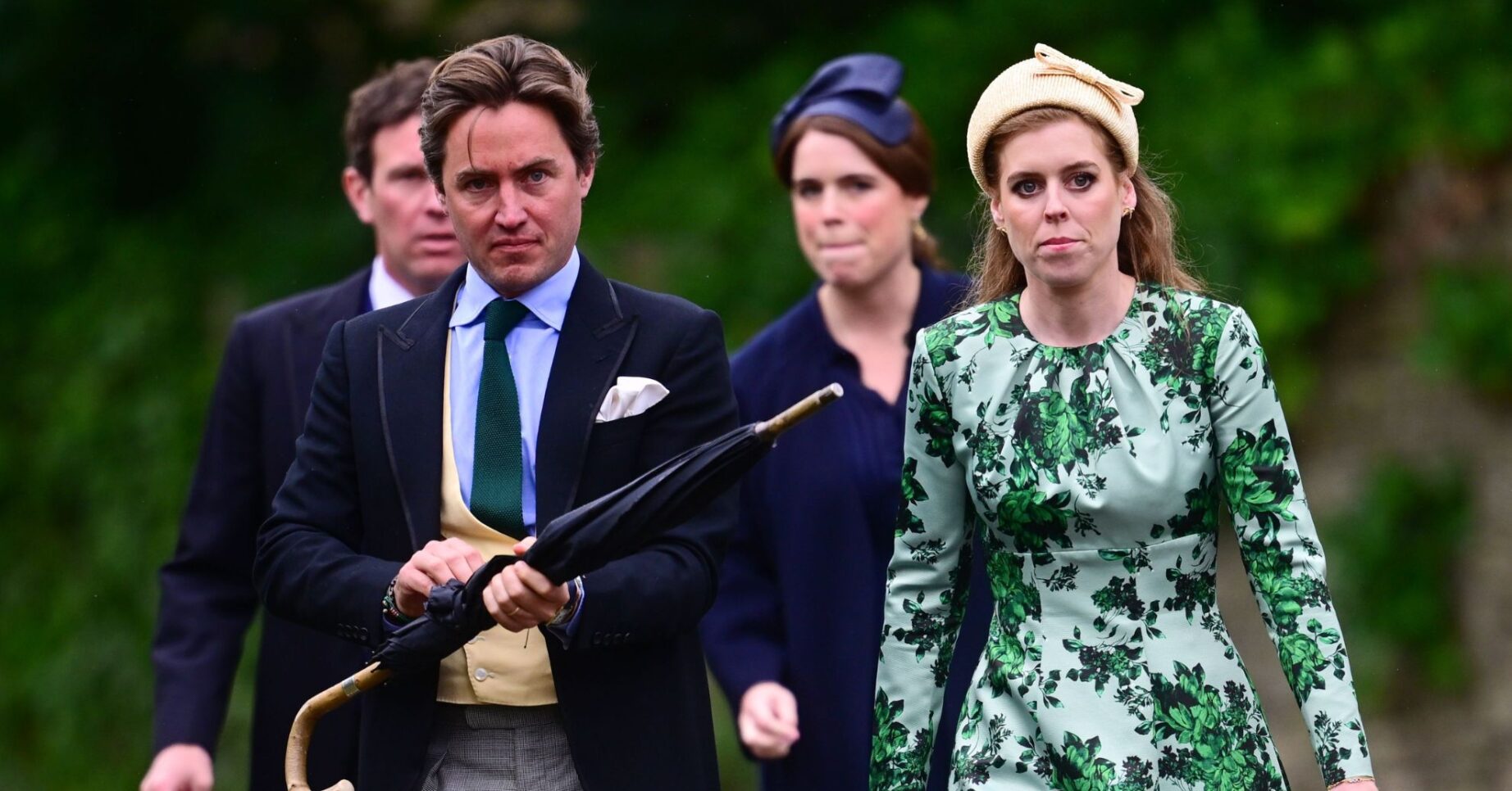 Princesses Beatrice and Eugenie at Peter Phillips wedding