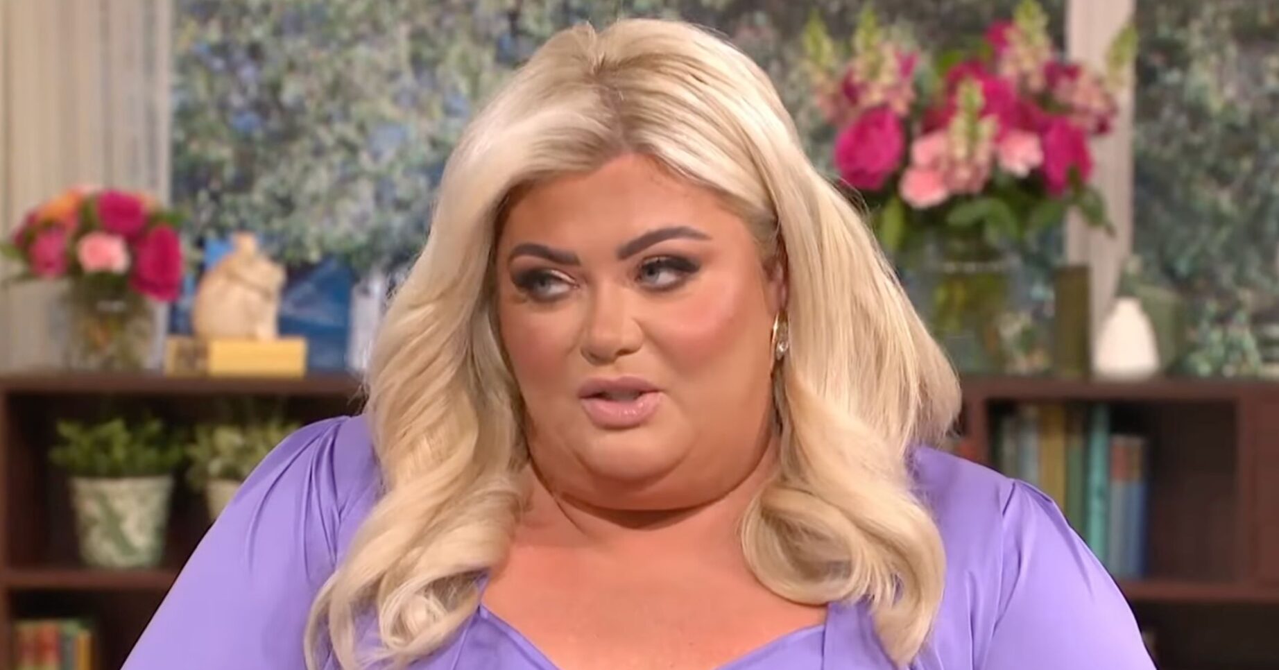 Gemma Collins in a purple outfit on This Morning