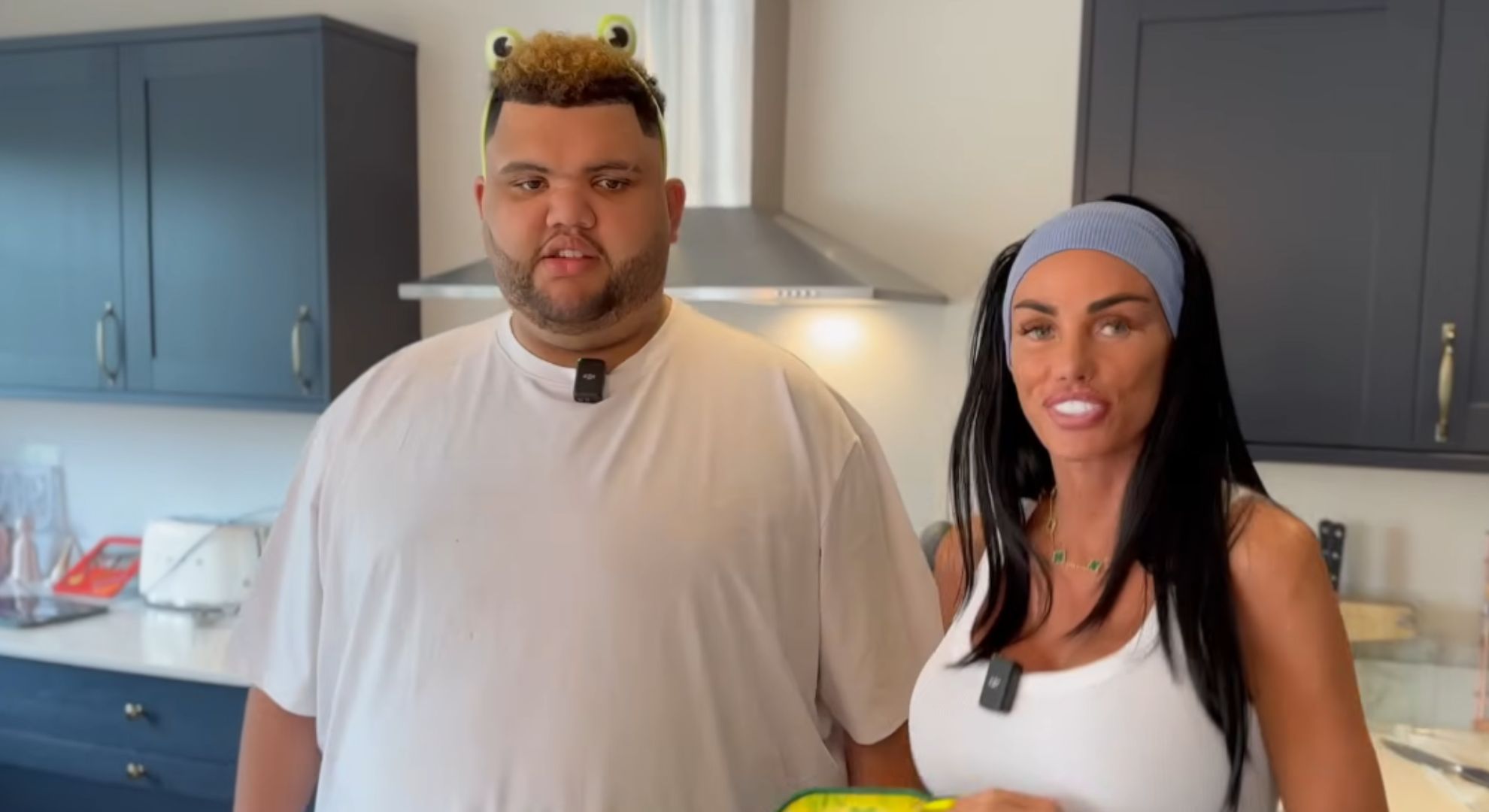 Harvey and Katie Price in kitchen