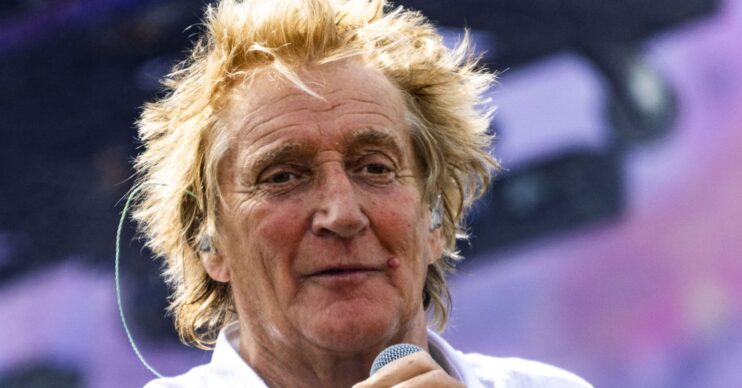 Rod Stewart on stage