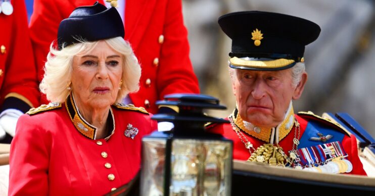King Charles and Queen Camilla during Trooping the Colour