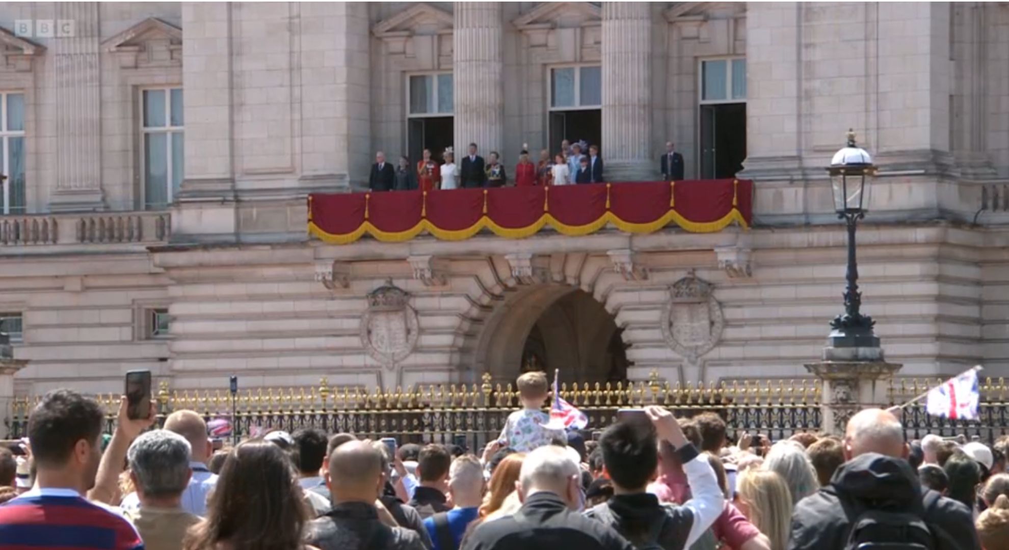 Royal family on palace balcony at Trooping the Colour