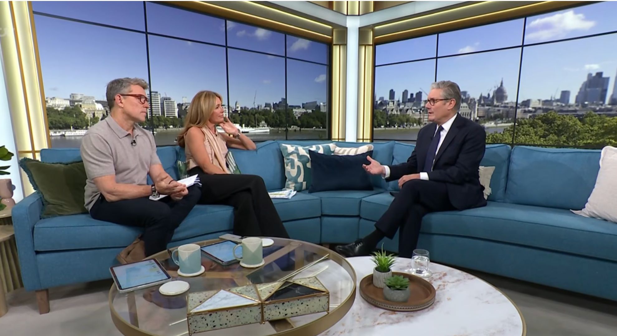 Ben Shephard and Cat Deeley and Keir Starmer on This Morning