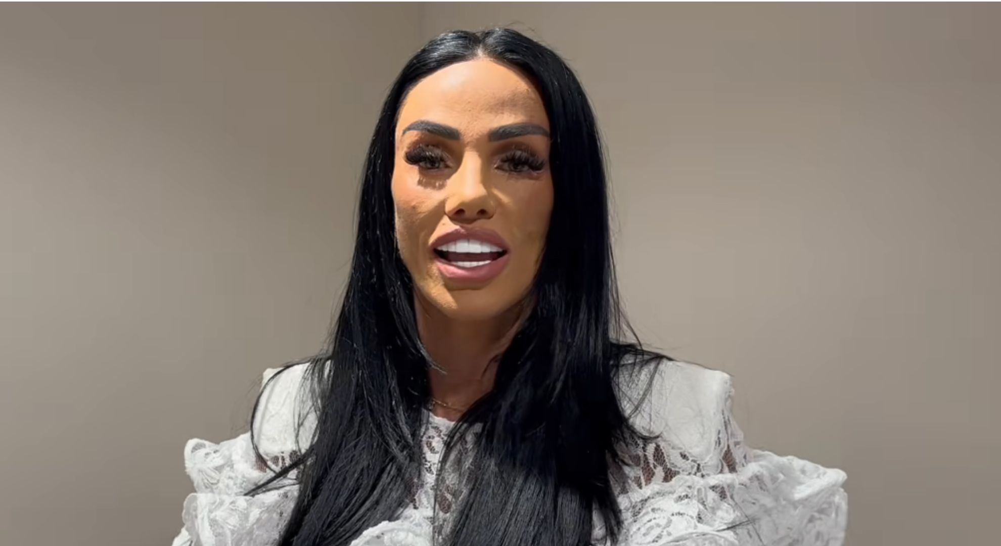 Katie Price talking to the camera