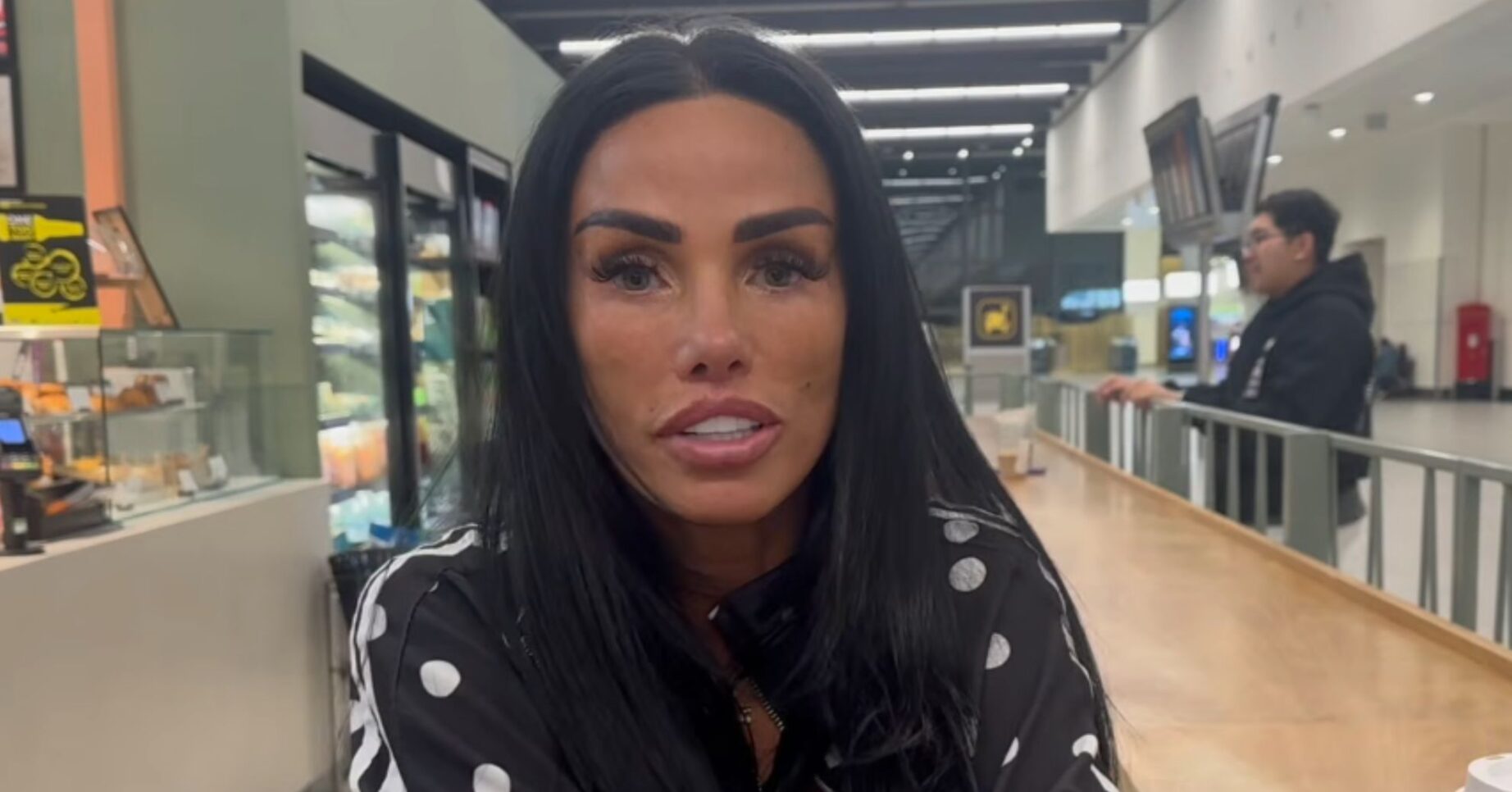 Katie Price talking to the camera
