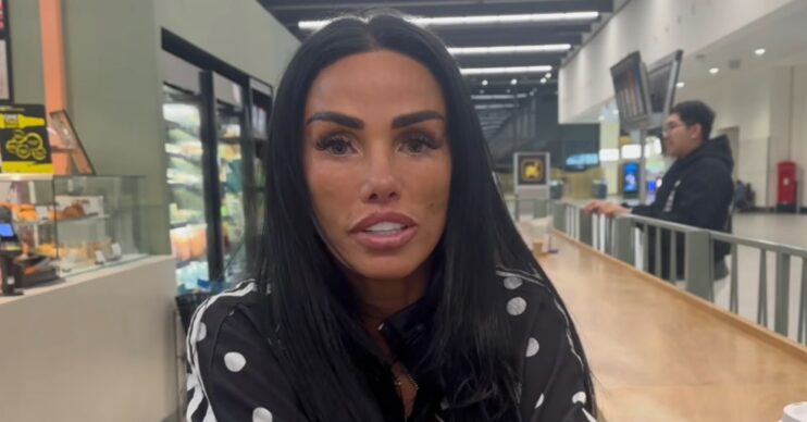 Katie Price talking to the camera