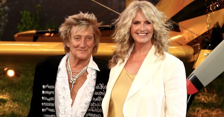 Rod Stewart and Penny Lancaster smiling