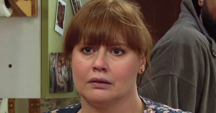 Lydia Dingle looks upset in Emmerdale (Credit: ITV)