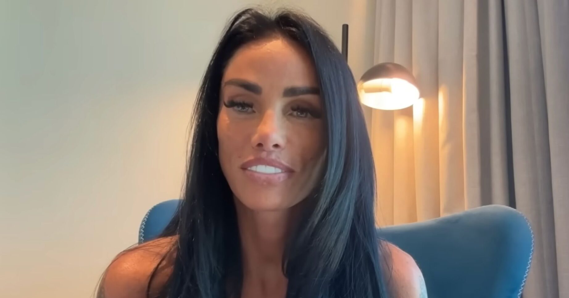 Katie Price looking at the camera