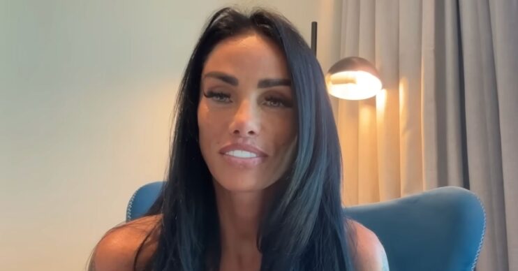 Katie Price looking at the camera