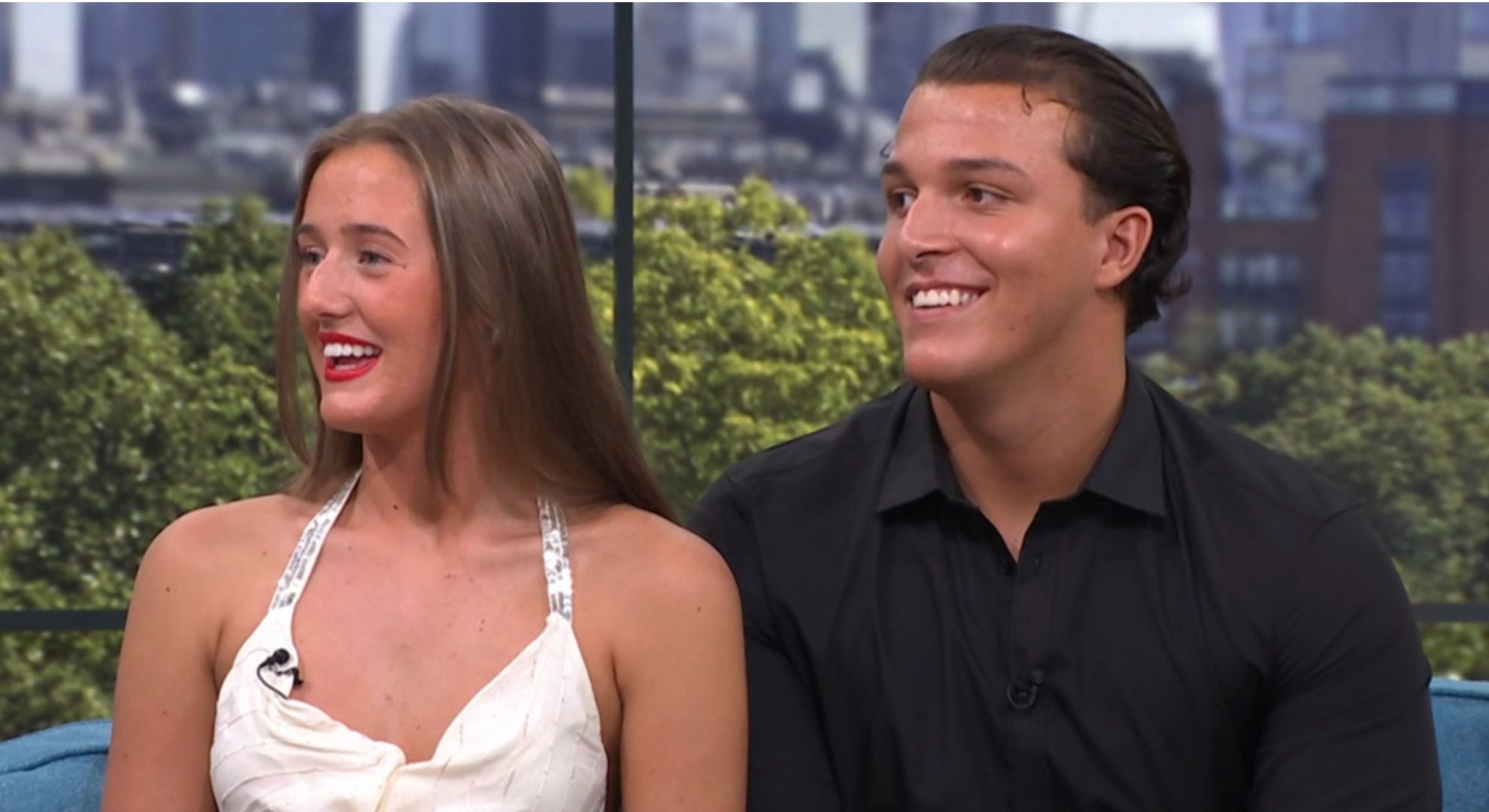 Venezuela Fury smiling beside Noah Price on This Morning