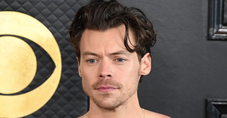 Harry Styles with a serious expression