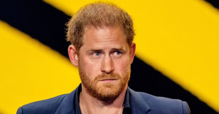 Prince Harry frowning at Invictus Games