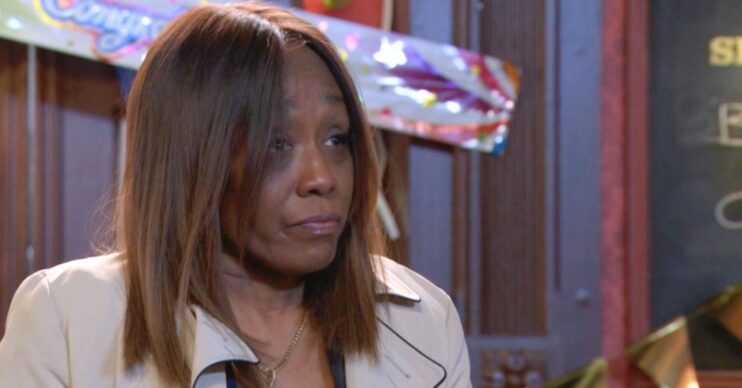 Denise looking sad in EastEnders