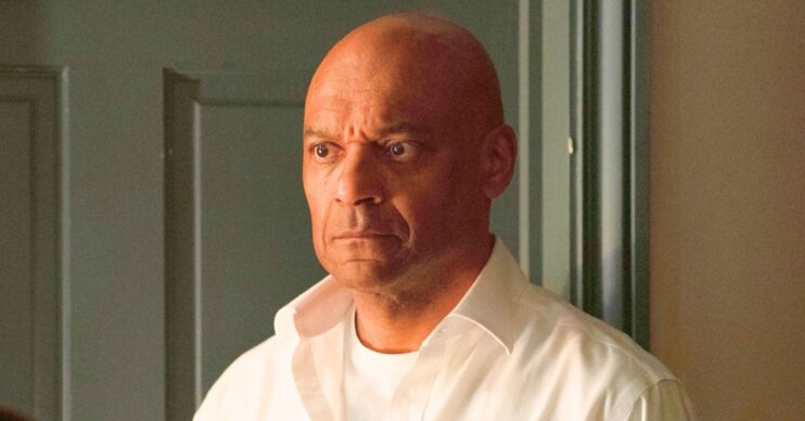 George looking stressed in EastEnders